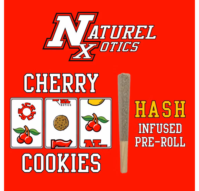 Photograph of product: Adonis - Naturel Xotics au chocolat Infused Pre-Roll - Cherry Cookies