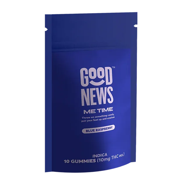 Photograph of product: Good News | 100mg (20ct) Gummies | Me time Blue Raspberry