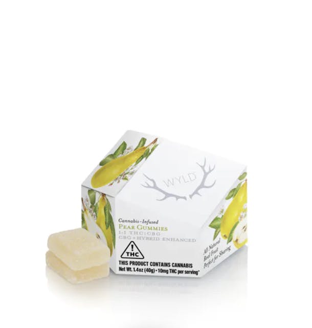 Photograph of product: Pear 1TH-oui:1CBG Gummies - 