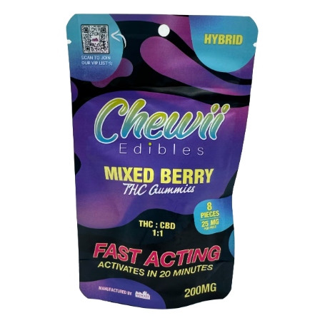 Photograph of product: Chewii - Mixed Berry 1:1 CBD Fast Acting 200mg