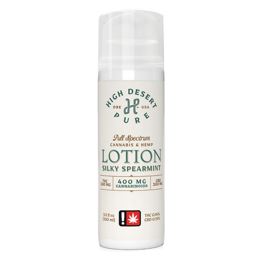 Photograph of product: High Desert Pure - 1:1:1 (TH-oui:CBD) SILKY SPEARMINT - Lotion - (100ml) - H