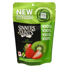 Photograph of product: Sinners & Saints Kiwi Strawberry 1:1:1:1 CBD CBG CBC Gummies 400mg