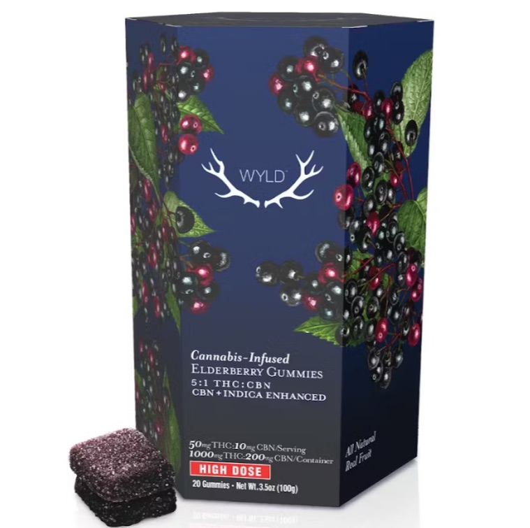 Photograph of product: Elderberry (I) - (5:1 TH-oui:CBN) - Gummies - WYLD