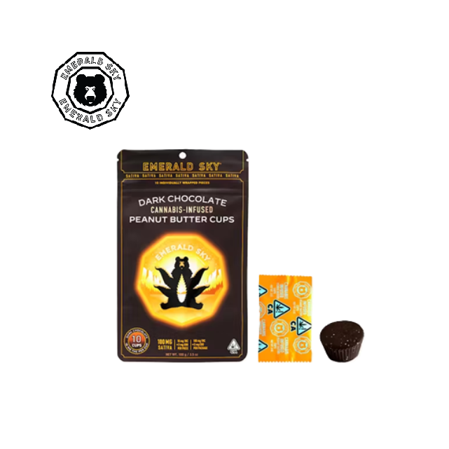 Photograph of product: Oui'd DARK CHOCOLATE 100MG 10 PACK PEANUT BUTTER CUPS