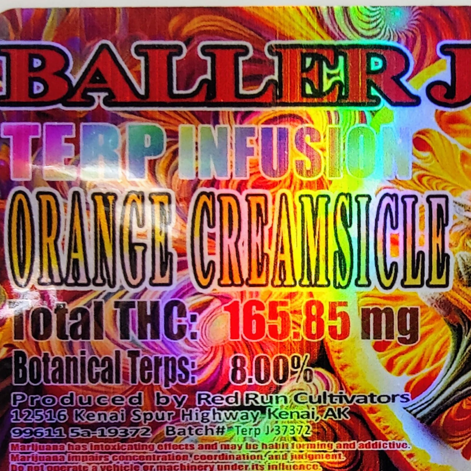 Photograph of product: Terp Infused - Orange Creamsicle - .5g - Red Run