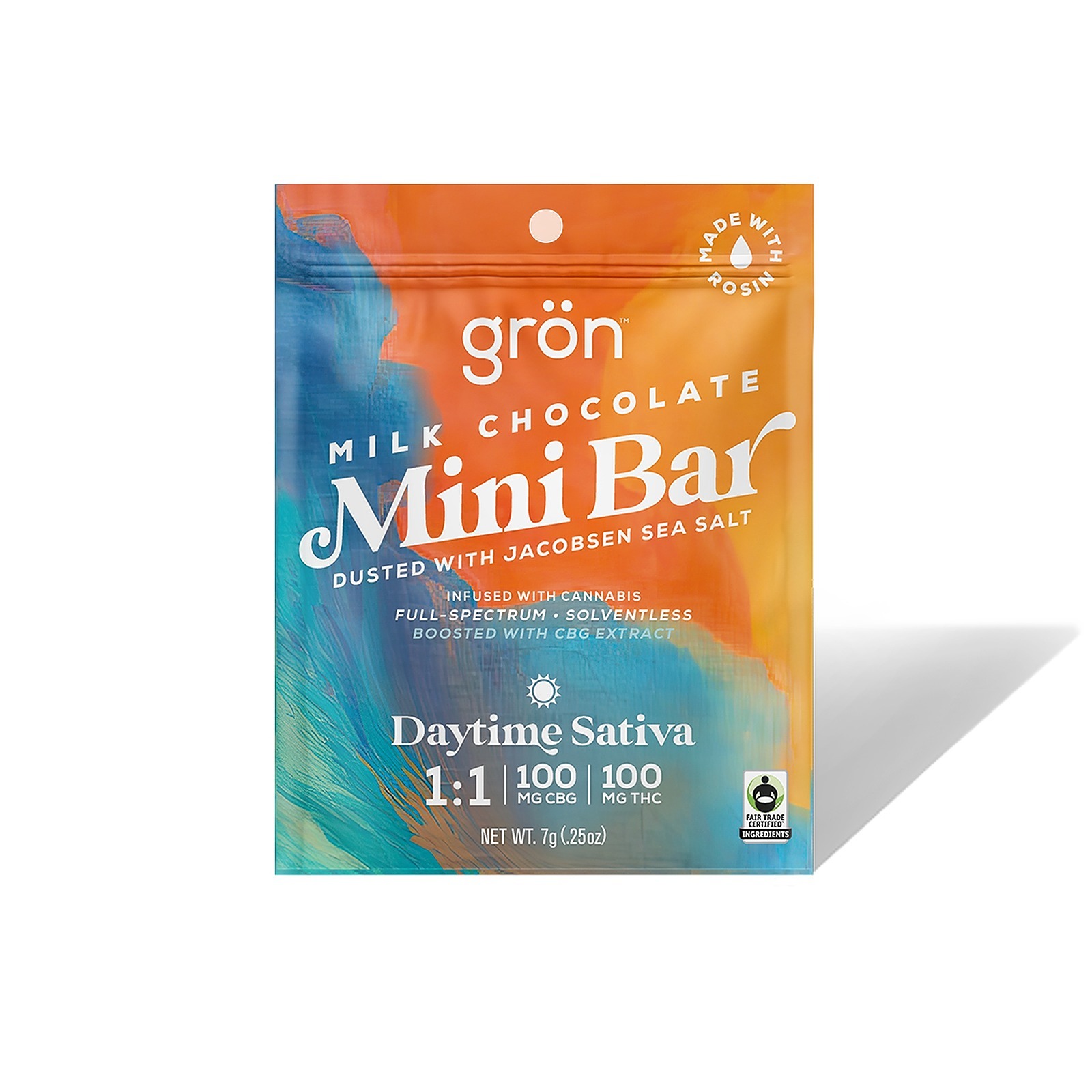 Photograph of product: (MINI) Milk Chocolate Bar w/ Sea Salt - 1:1 CBG (Net.Wt.0.25oz/7g)