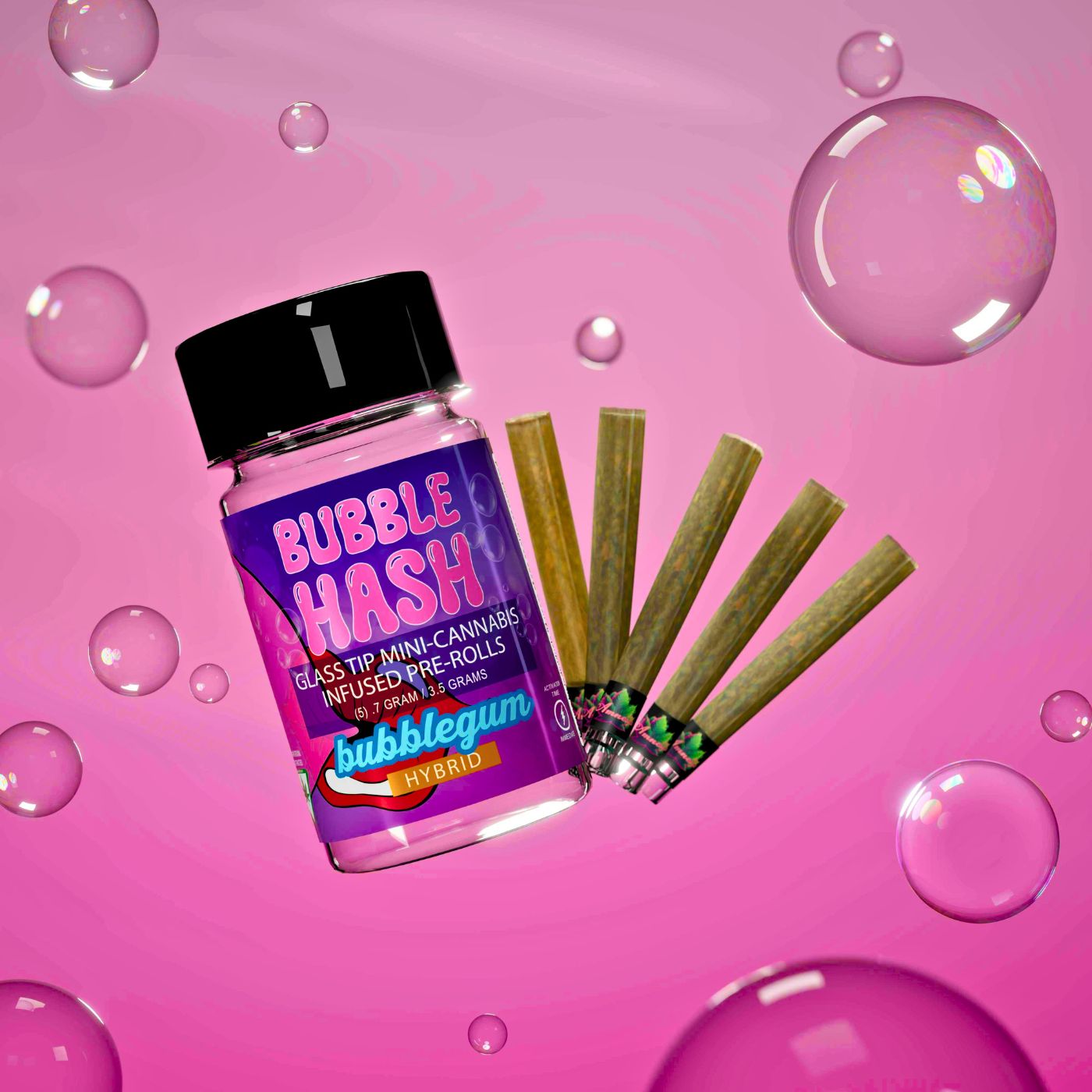 Photograph of product: Amnesia - Bubble Gum Bubble au chocolat Infused Glass Tip PR 5pk