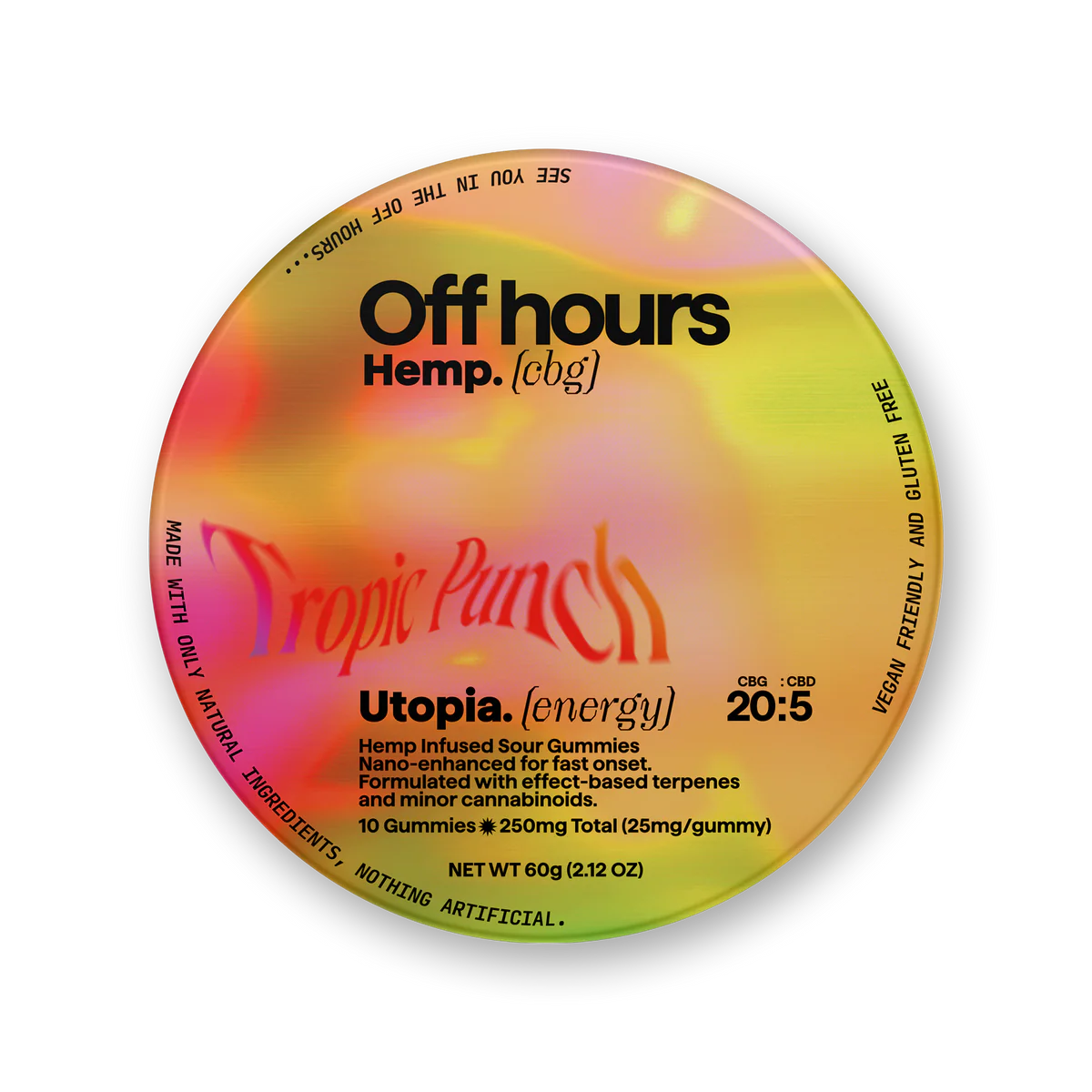 Photograph of product: Off Hours | Utopia- Tropical Punch | Hemp CBG | Energy | 250mg