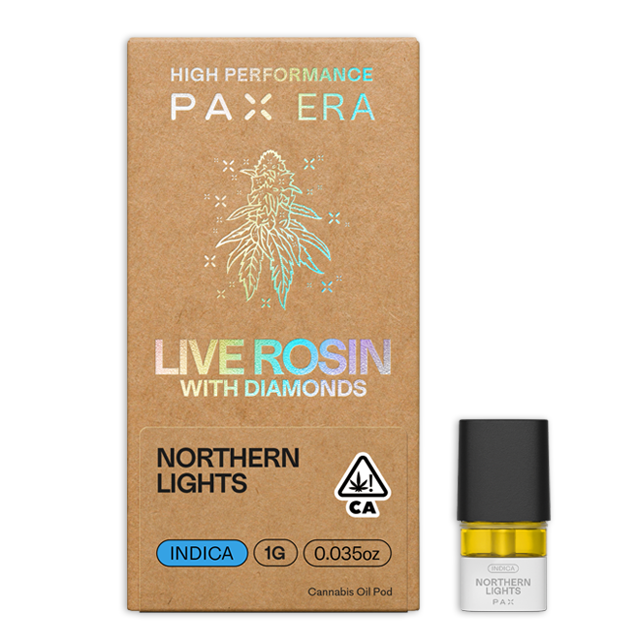 Photograph of product: NORTHERN LIGHTS - LIVE ROSIN WITH DIAMONDS (1G) - PAX POD