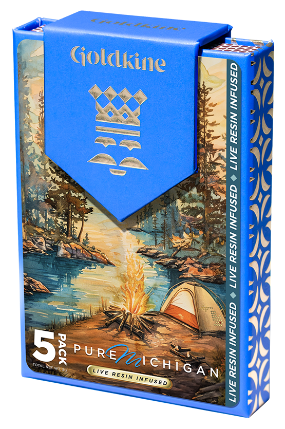 Photograph of product: Infused Pre Roll - 5 Pack - Goldkine - Pure Michigan - 41.37% TH-oui - (Oui'd Hybrid)