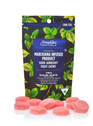 Photograph of product: Smokies - Sweet Jamberry - 200mg TH-oui/CBN Gummies