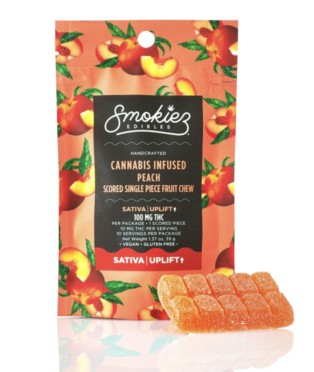 Photograph of product: Smokiez | 100mg Sweet Gummy | Single | Peach