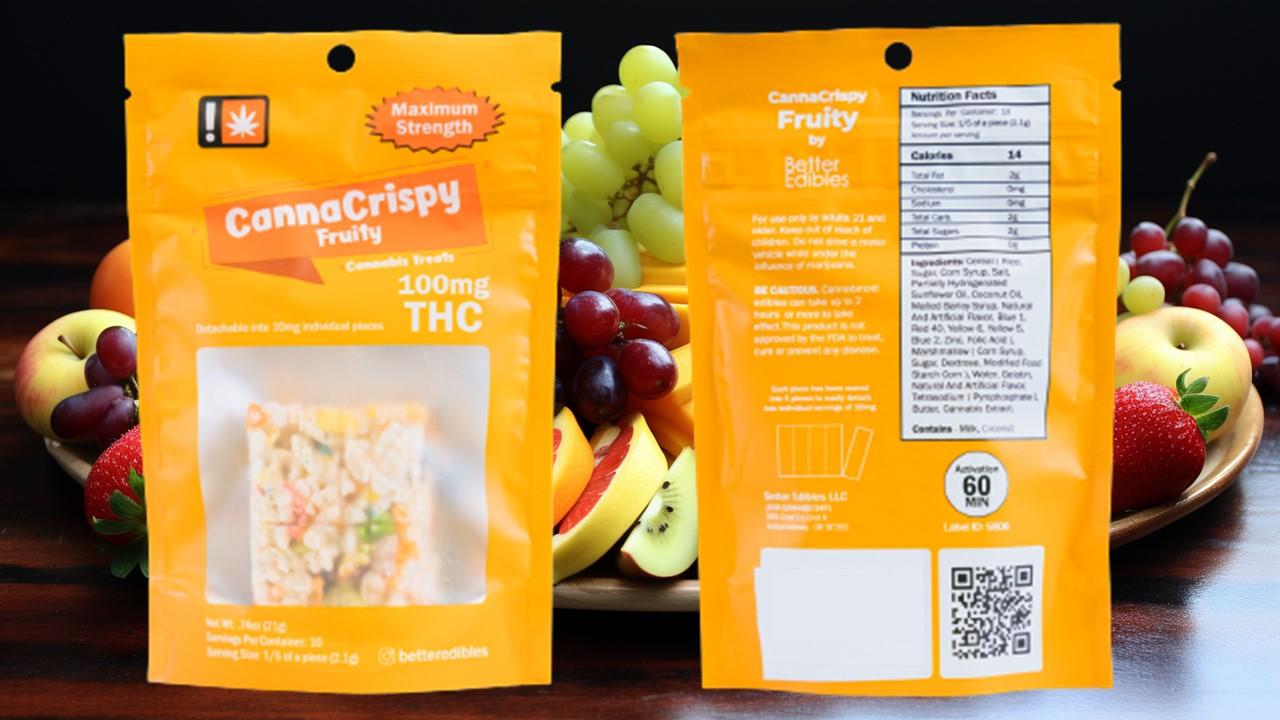 Photograph of product: CannaCrispy | 100MG | Fruity Rice Crispy Treat (Oui'd)