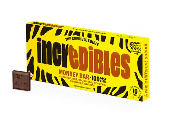 Photograph of product: Incredibles Chocolate: Monkey Bar | 100mg TH-oui | 10pk
