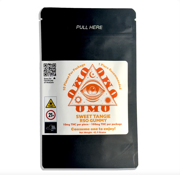 Photograph of product: OMO | Sweet Tangie RSO Gummies | 10mgTH-oui | 10pk
