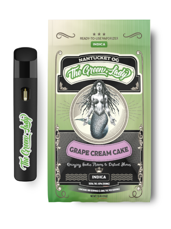 Photograph of product: The Green Lady | Grape Cream Cake All in One Vape Pen | Oui'd