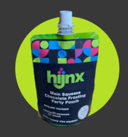 Photograph of product: Frosting | HIJINX | Main Squeeze Chocolate Frosting Party Pouch [100mg]
