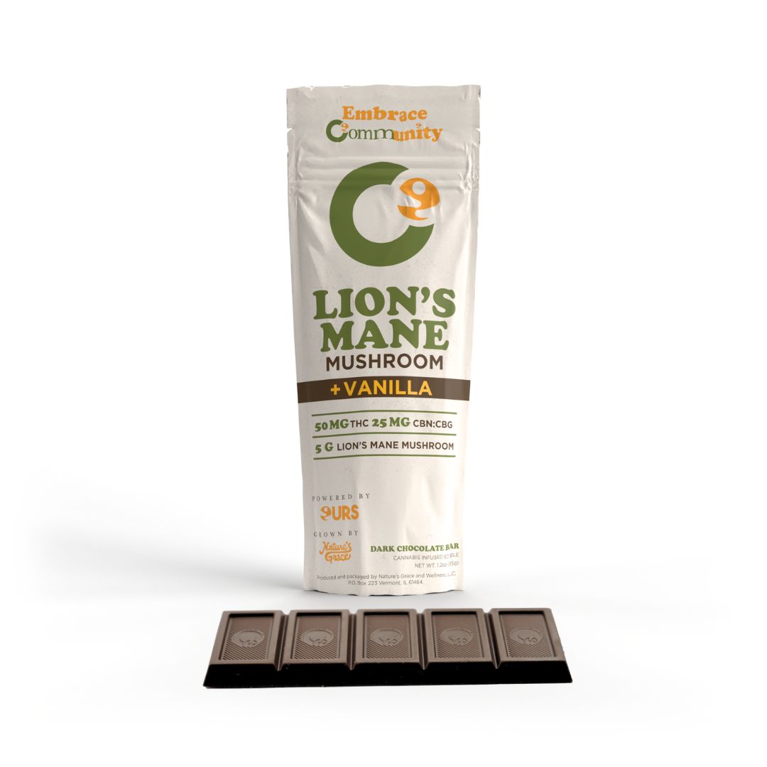 Photograph of product: Vanilla Dark Chocolate Bar (Lion's Mane Mushroom) | 50mg TH-oui: 25mg CBG: 25mg CBN | Community