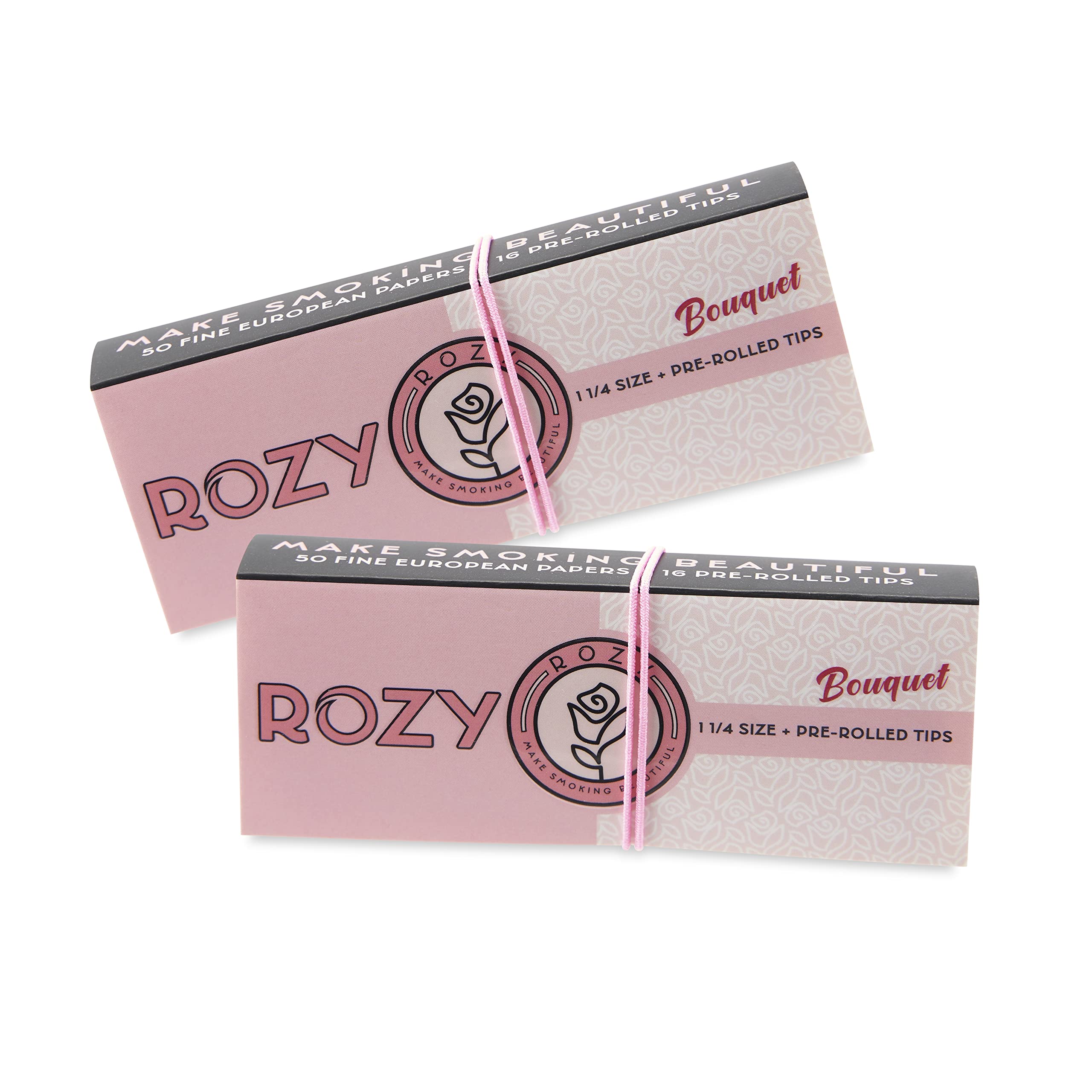 Photograph of product: Rozy - Pink Rolling Papers & Tips - 1 1/4