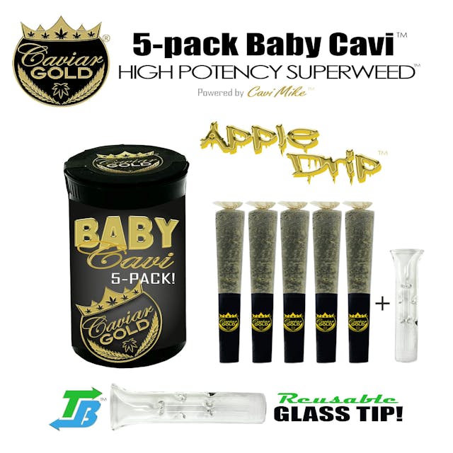 Photograph of product: Apple Drip | 2.5G | .5G x 5 Infused Preroll Pack - 
