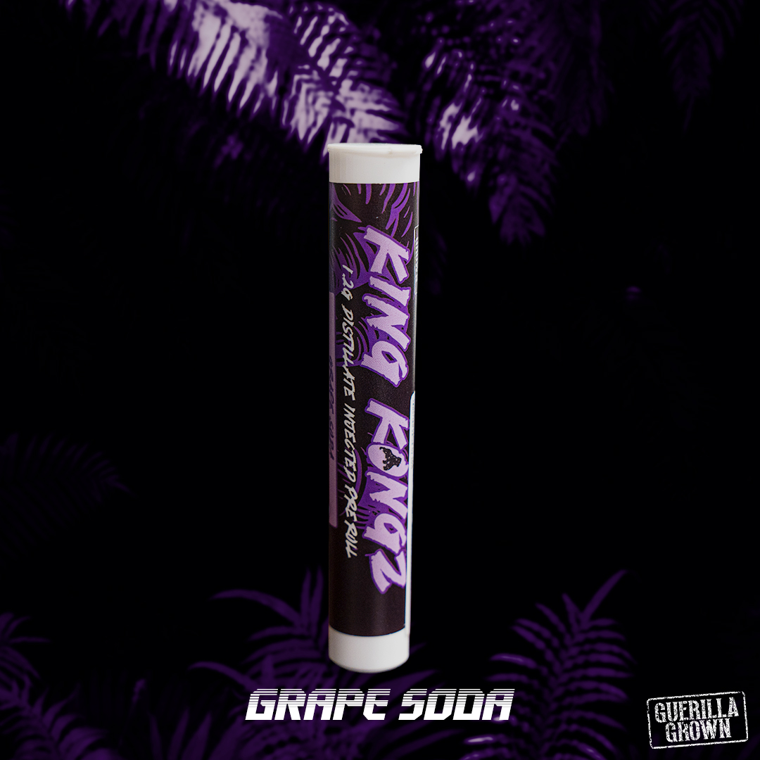 Photograph of product: King Kongz | Grape Soda | 1.2G Distillate Infused Pre-Roll