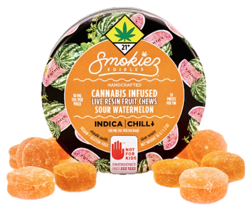 Photograph of product: Sour Watermelon Oui'd Live Resin Fruit Chews, 10-Pack