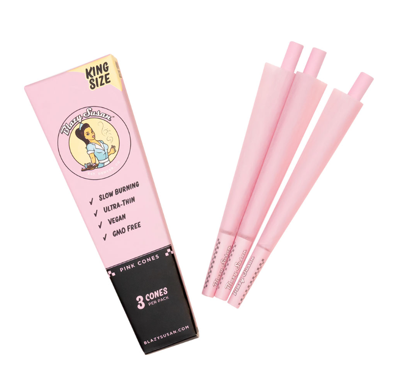 Photograph of product: Blazy Susan - Pink Paper King Size 3pk Cones