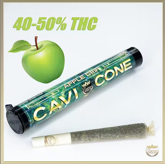 Photograph of Product: Cavi Cone - Apple Drip (Hybrid) Infused Preroll 1.5g