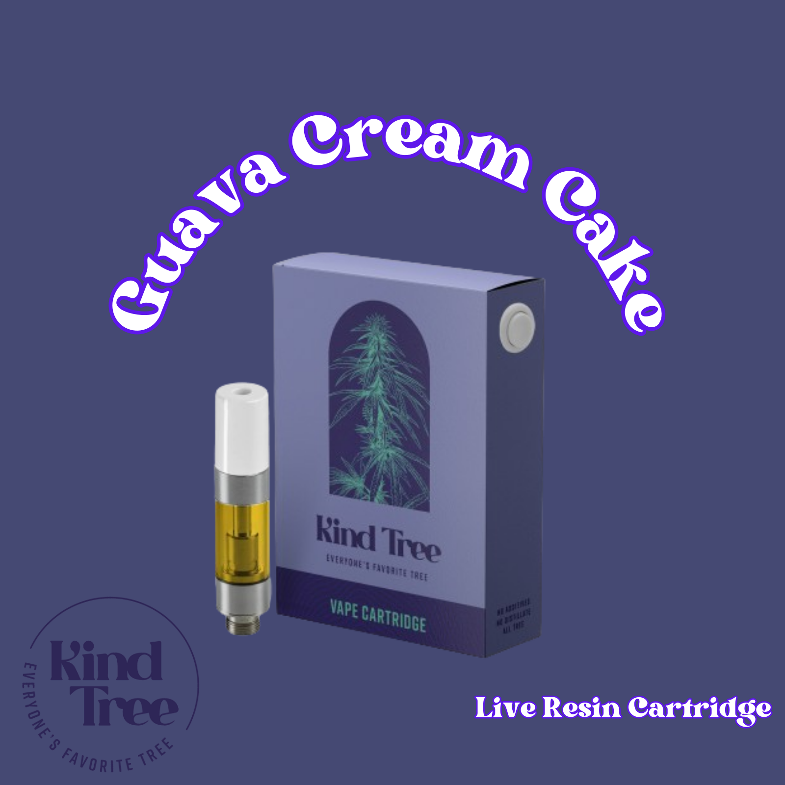 Photograph of product: Kind Tree Live Resin Cart | Guava Cream Cake | 1g (Oui'd)