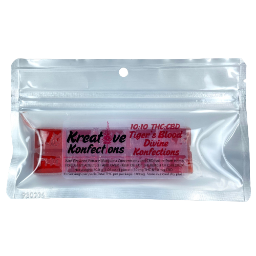 Photograph of product: 1:1 Tiger's Blood Divine Hard Candy 10-Pack 100mg