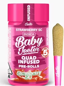 Photograph of product: Baby Jeeter - Strawberry Shortcake - 5 x .5g Rosin Infused Prerolls