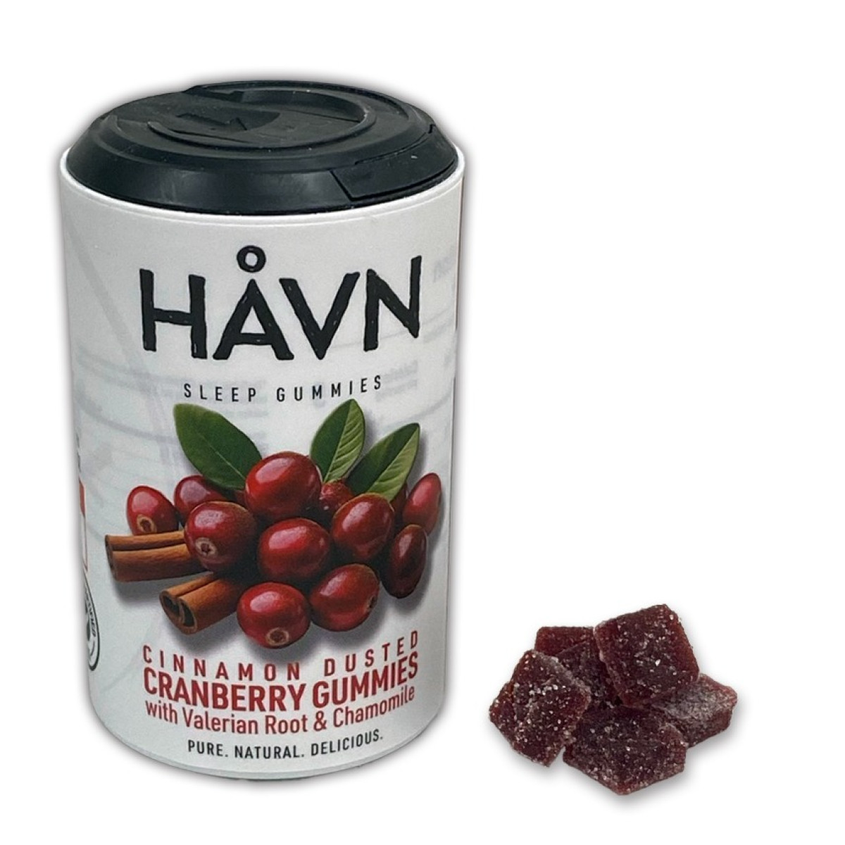 Photograph of product: HAVN - Cinnamon Cranberry Sleep 2:1 (CBN:TH-oui) - au chocolat Rosin Gummies - 100mg