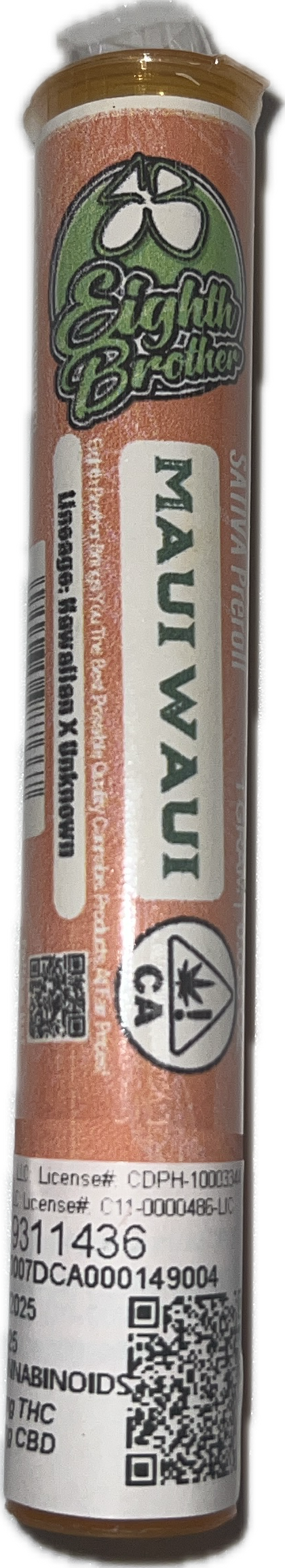 Photograph of product: Eighth Bros-Maui Waui Preroll 1g