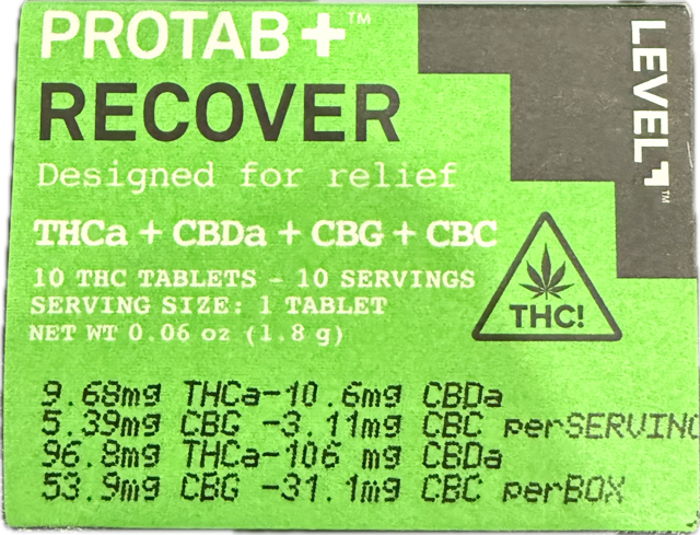 Photograph of product: Level | Protab | Tablet | Recover | 5 Pack | 100mg