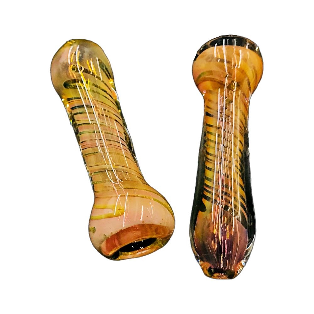 Photograph of product: High Mountain Imports - 3.5" Gold Line Spiral Heavy Chillum - Assorted Colors