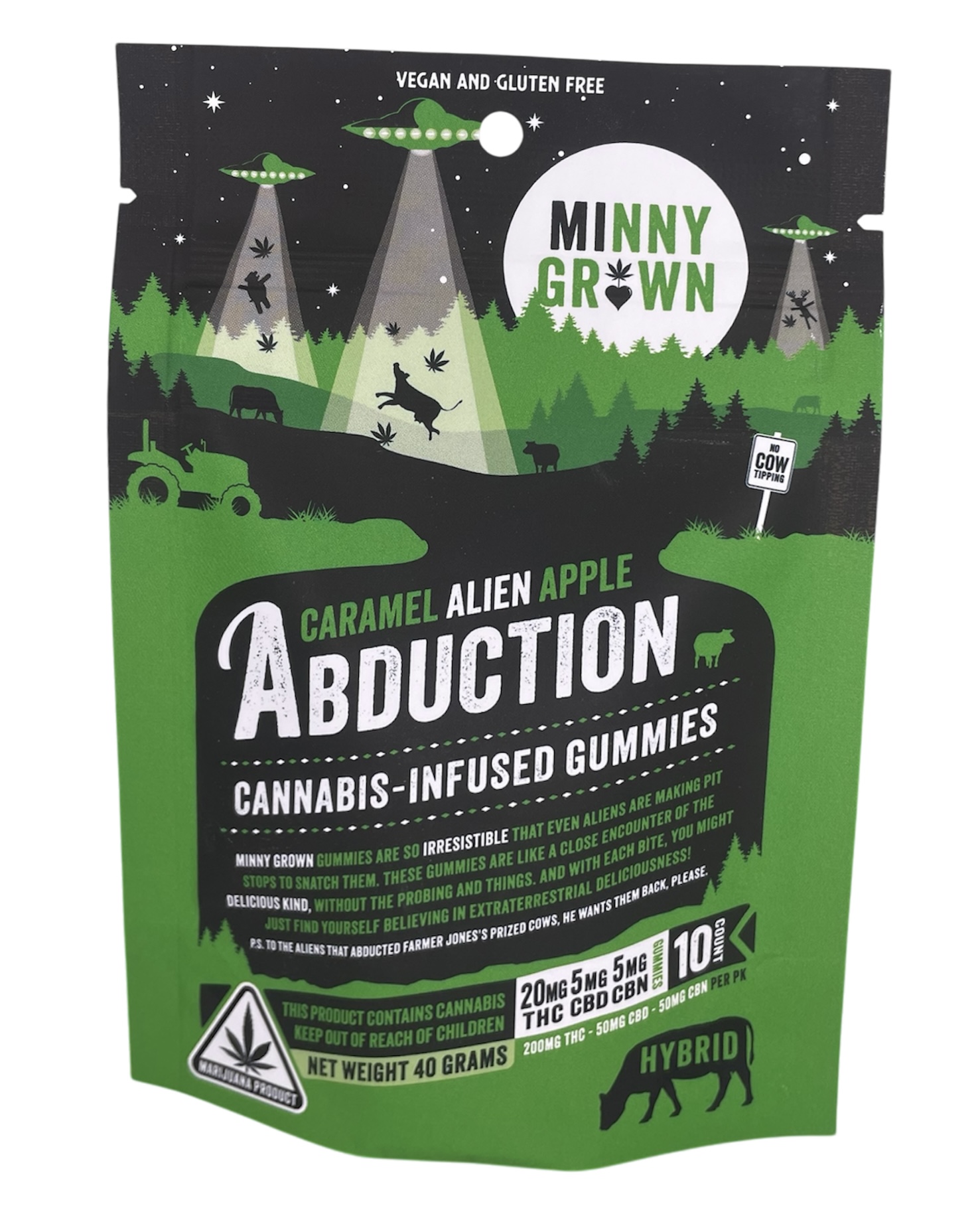Photograph of product: 200mg Caramel Apple Alien Abduction Gummies W/ Cbd & Cbn