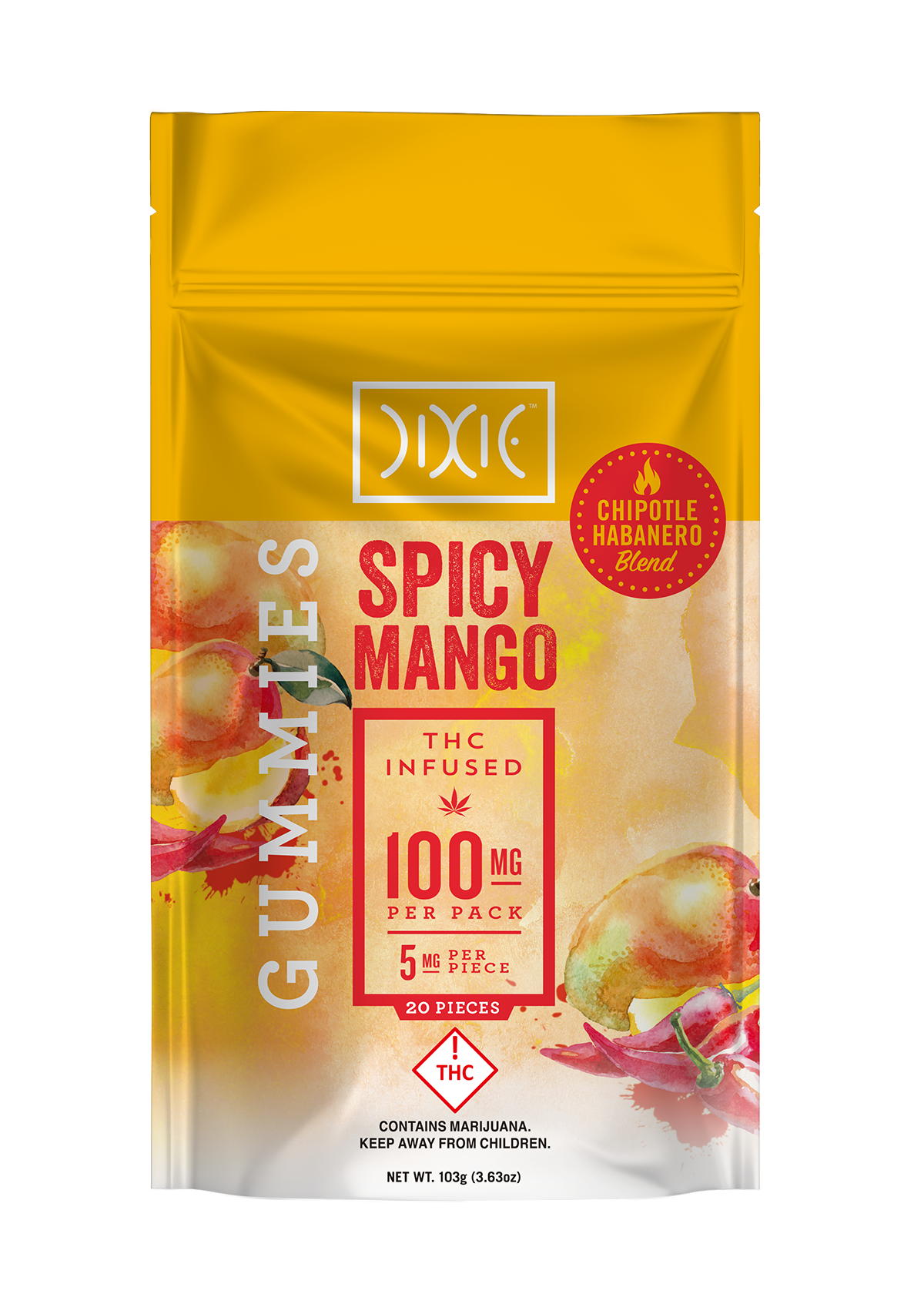 Photograph of product: Dixie Gummies Spicy Mango (H) 100mg