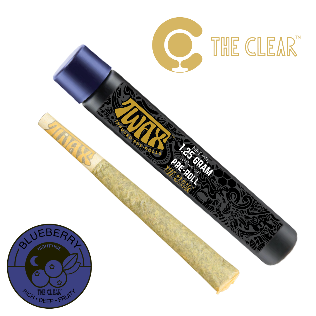 Photograph of product: CLEAR TWAX Infused Pre-roll 1.25g | Blueberry