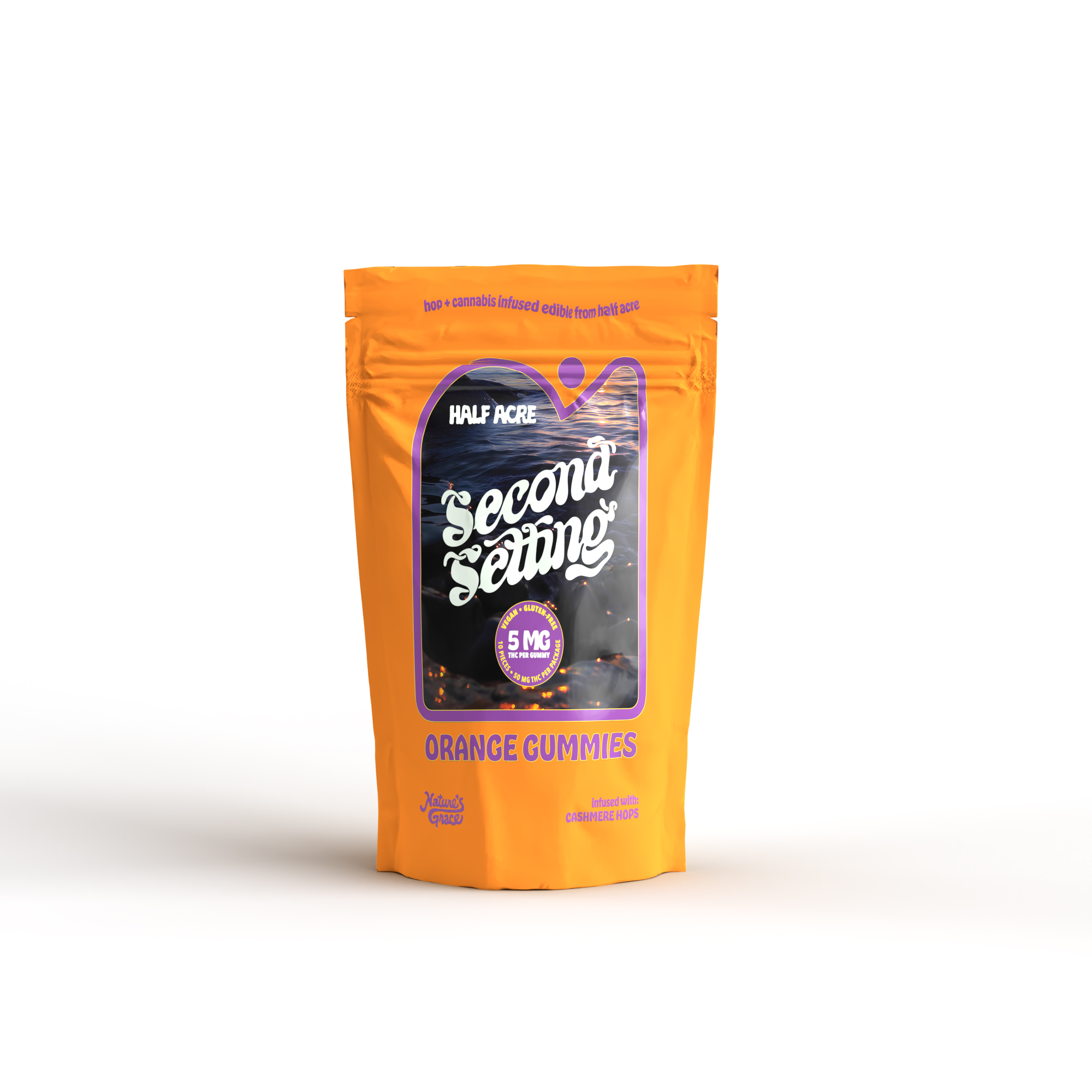 Photograph of product: Orange (Cashmere Hops) | 5mg | 10pk Hop Infused Gummies | Second Setting