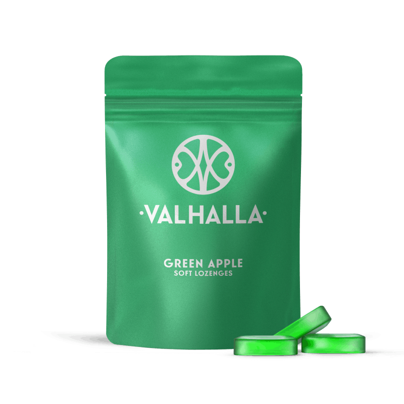 Photograph of product: Valhalla Green Apple Soft Lozenges (10pk)
