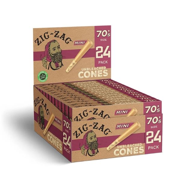 Photograph of product: Zig Zag Unbleached Pre-Rolled Cones Mini 24 Pack(A0149)