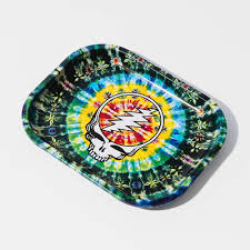Photograph of product: Blazy Susan x Grateful Dead Small Metal Rolling Tray Tie Dye