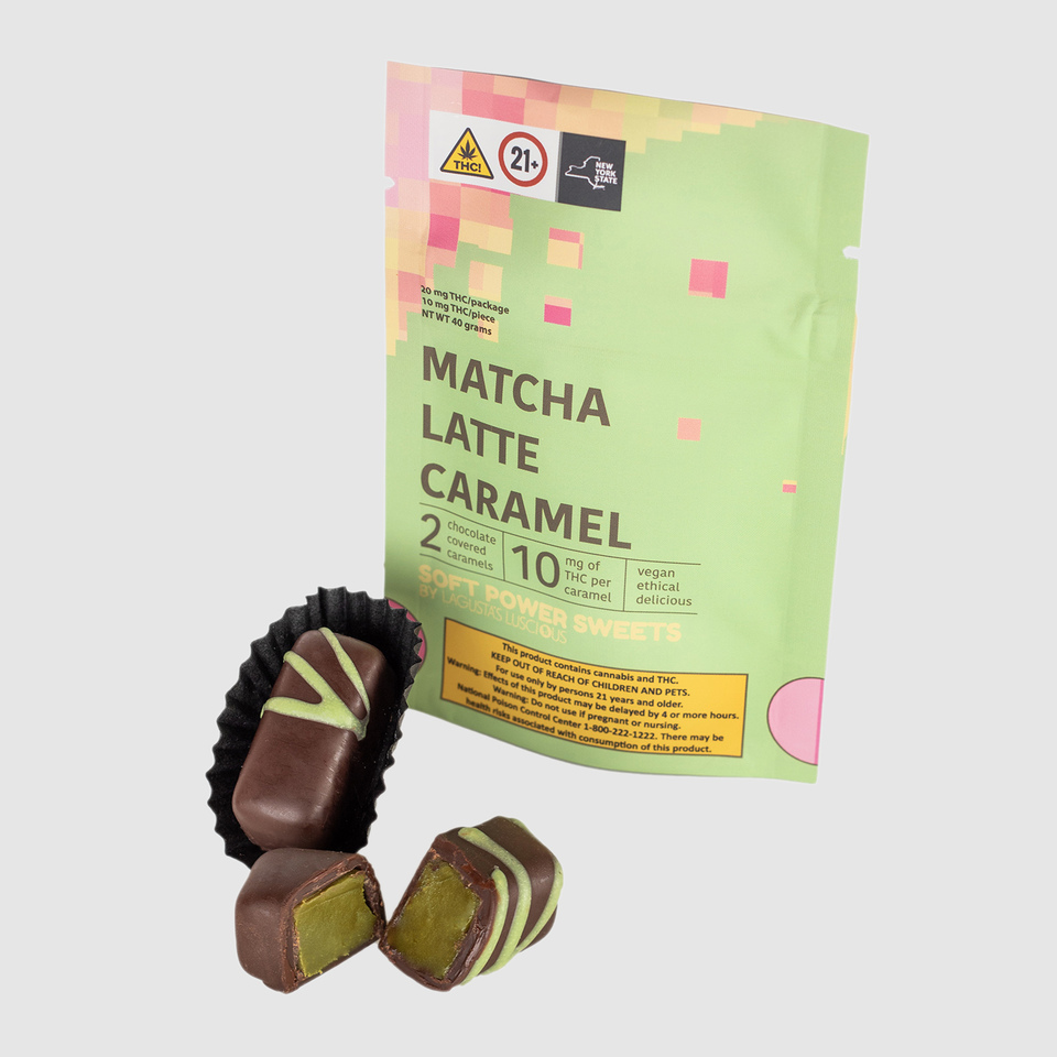 Photograph of product: Soft Power Sweets | Matcha Latte Caramel | 20mg 2pk