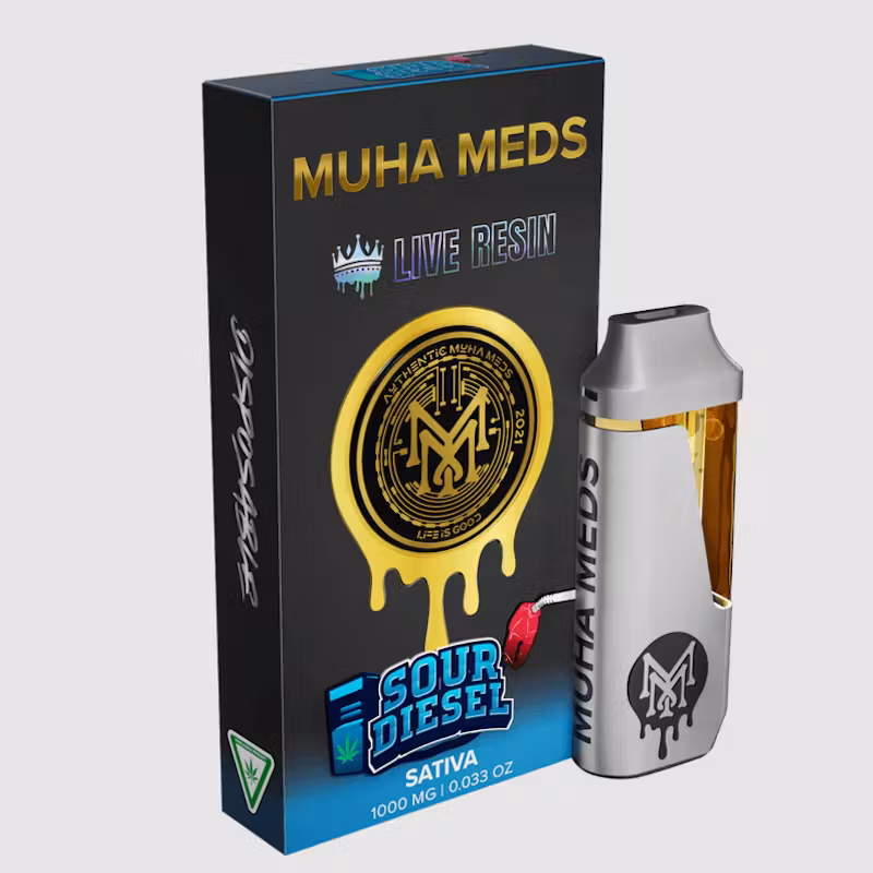 Photograph of product: Muha Meds - Live Resin Disposable Vape - (1g) - Oui'd - **SOUR DIESEL** (3/$50)