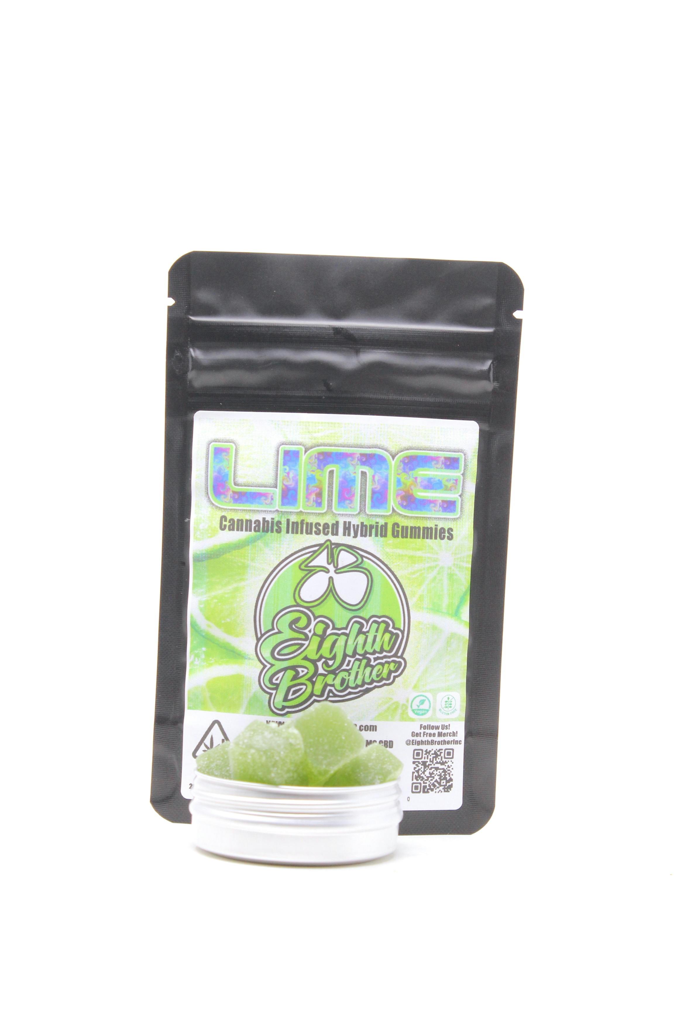 Photograph of product: Eighth Brother Gummies 10PK Lime 100MG