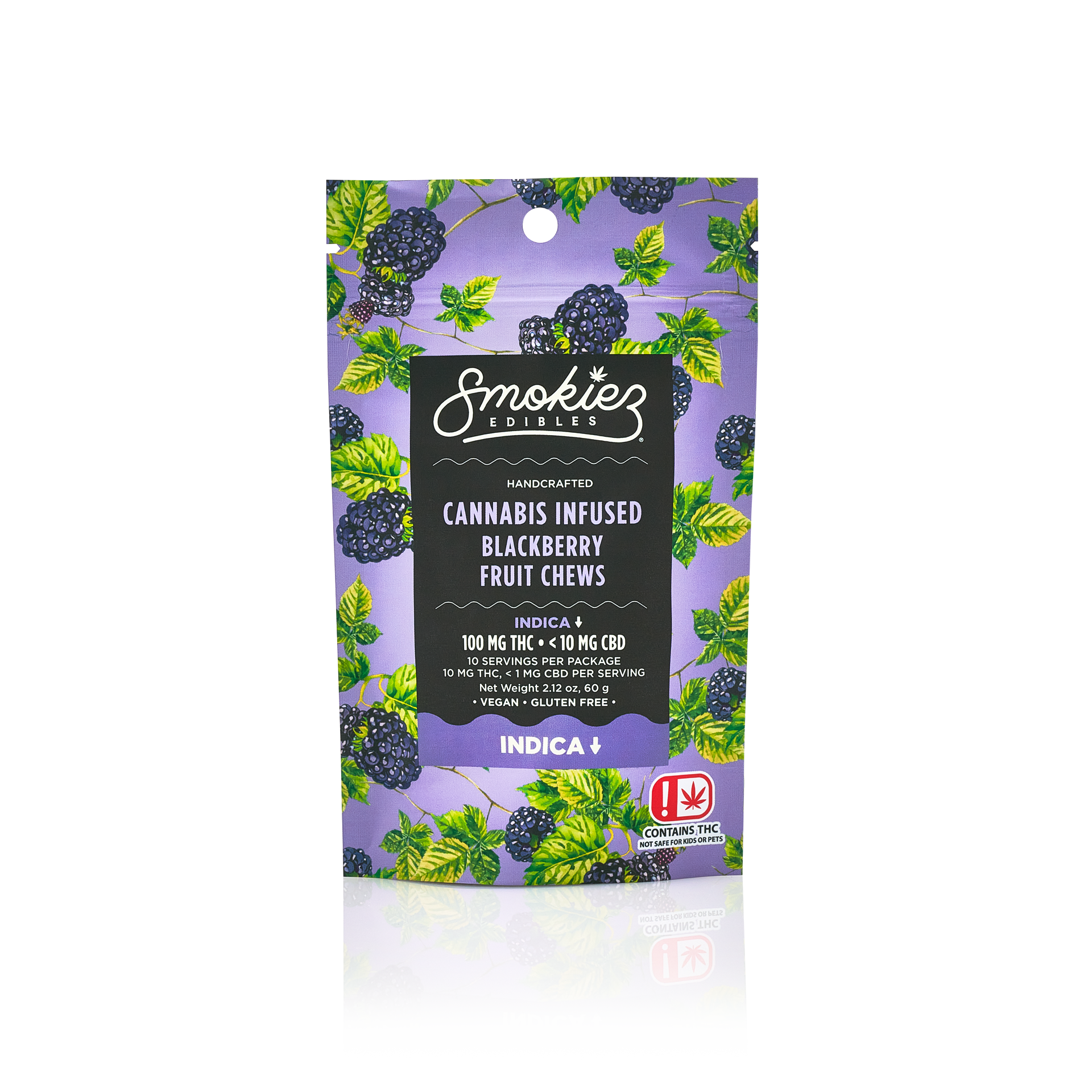 Photograph of product: Smokiez-100mg Gummy-Oui'd-Blackberry
