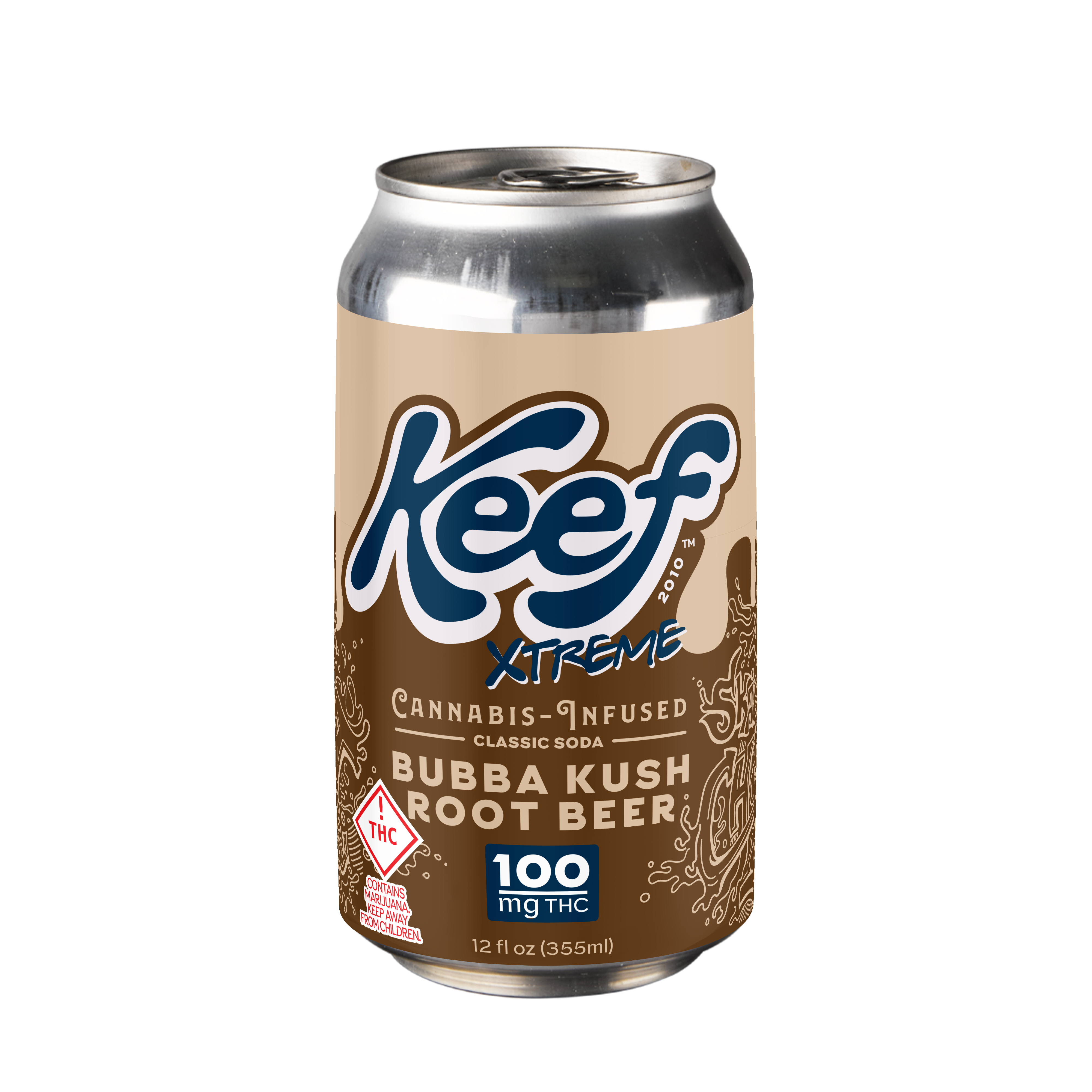 Photograph of product: Keef Cola (H) Xtreme Bubba Kush Root Beer 100mg
