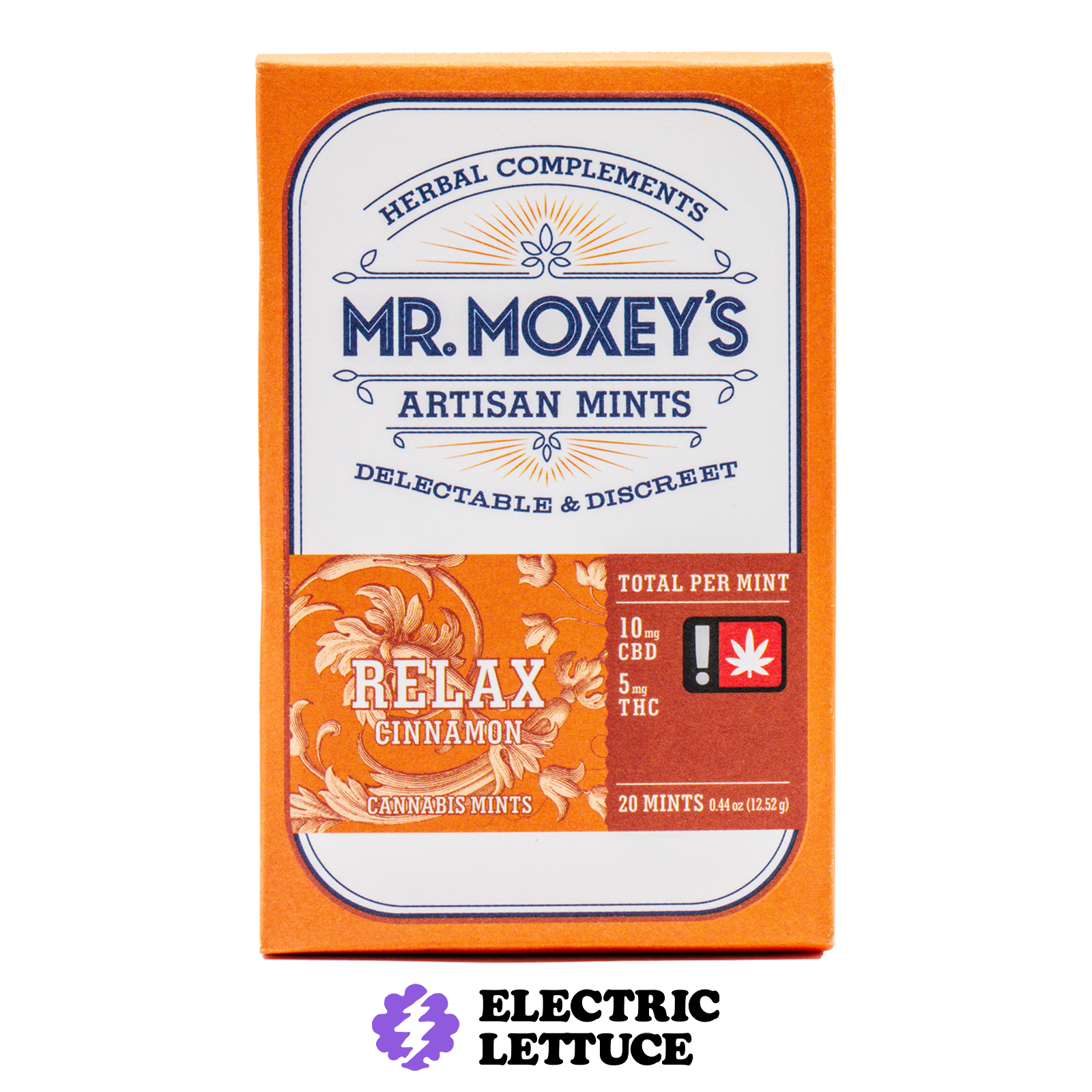 Photograph of product: Mr. Moxey's 2:1 Cinnamon Relax Mints 100mg