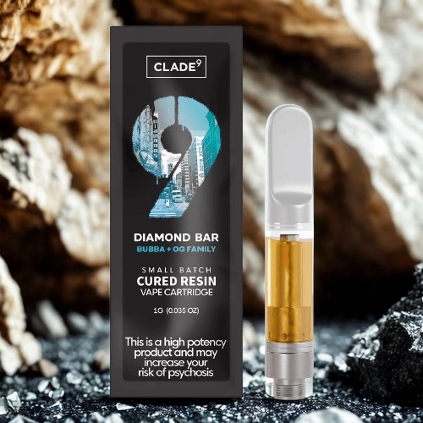 Photograph of product: Clade9 - Diamond Bar Cured Resin - Cartridge - 1g