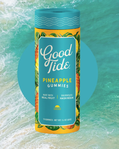 Photograph of product: 200MG GOOD TIDE PINEAPPLE au chocolat ROSIN GUMMIES